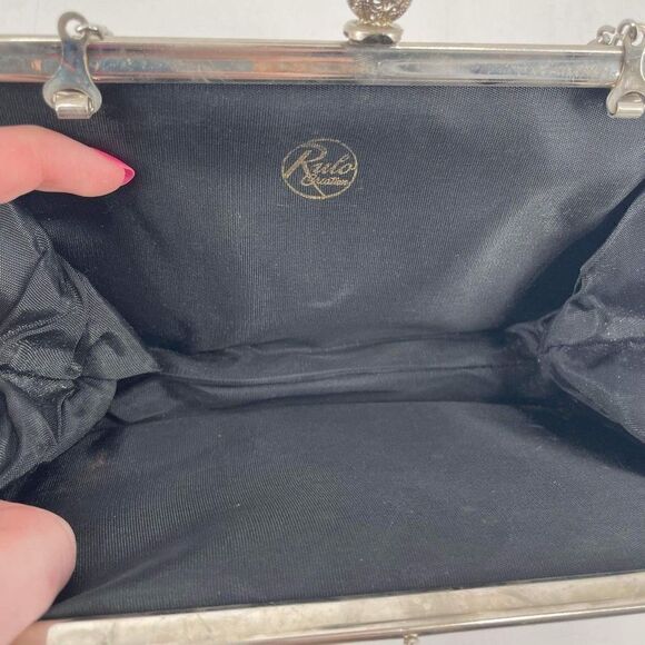 Vintage Rulo Creations Women's Shimmer Clutch Handbag Evening Bag‎ Silver Small - Picture 4 of 15